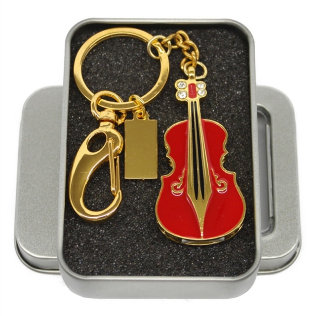 USB Flash Drive Crystal Violin Shape usb Flash Memory Keychain