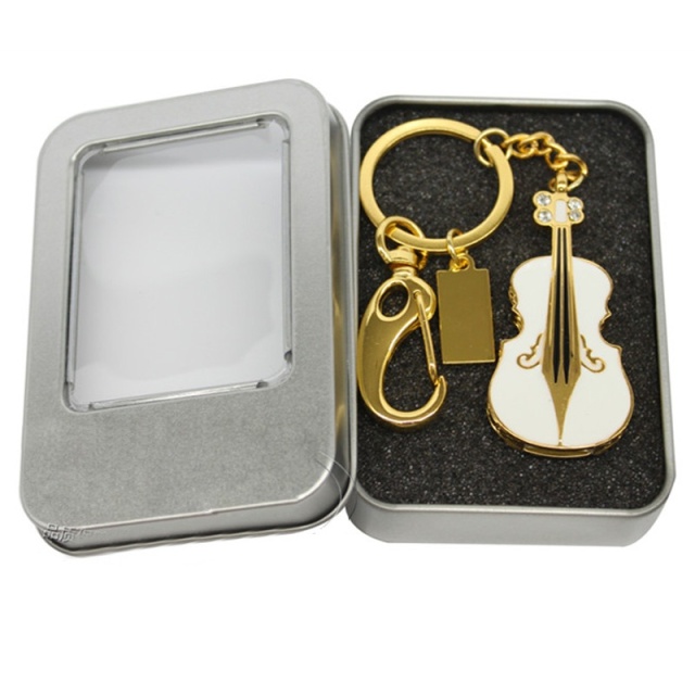 USB Flash Drive Crystal Violin Shape usb Flash Memory Keychain