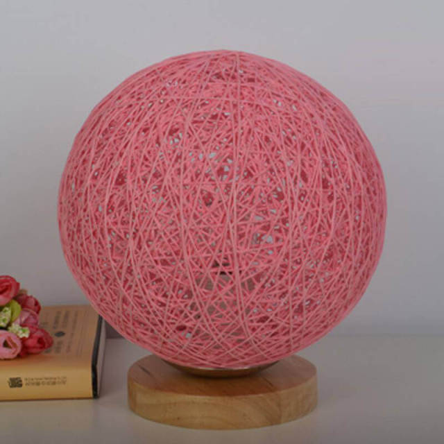 OOVOV 20cm Rattan Ball Kids Room Nightlight Fashion Bedroom Bedsides Baby Room Wood Mini Desk Lamp Table Lights