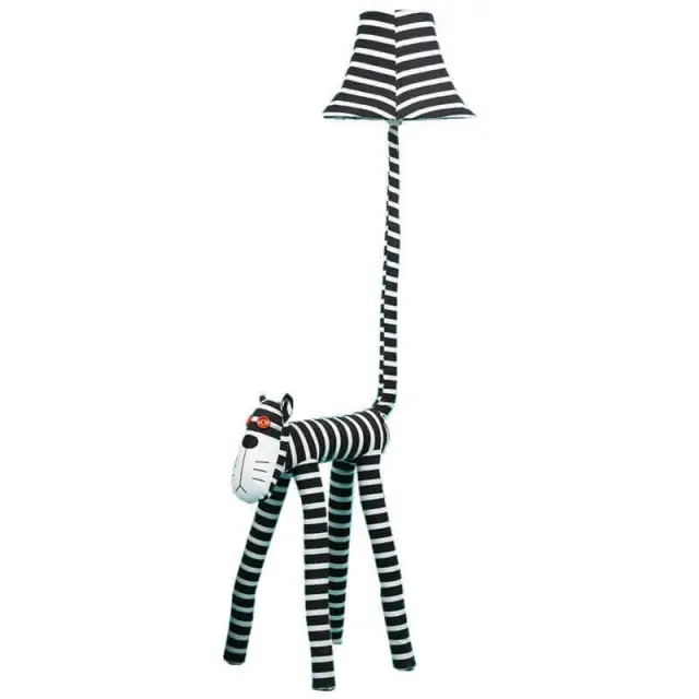 OOVOV Cute Stripe Cat Childrens Room Floor Lamp Cartoon Fabric Kids Bedroom Floor Lamps Baby Room Floor Light