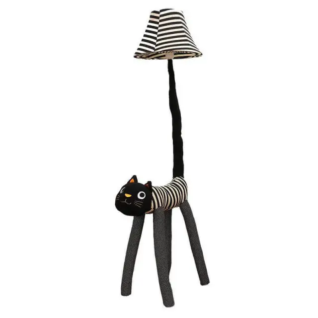 OOVOV Cat Floor Light - Cartoon Style - 47&quot; Standing Light with Fabric Shade for Kids Room