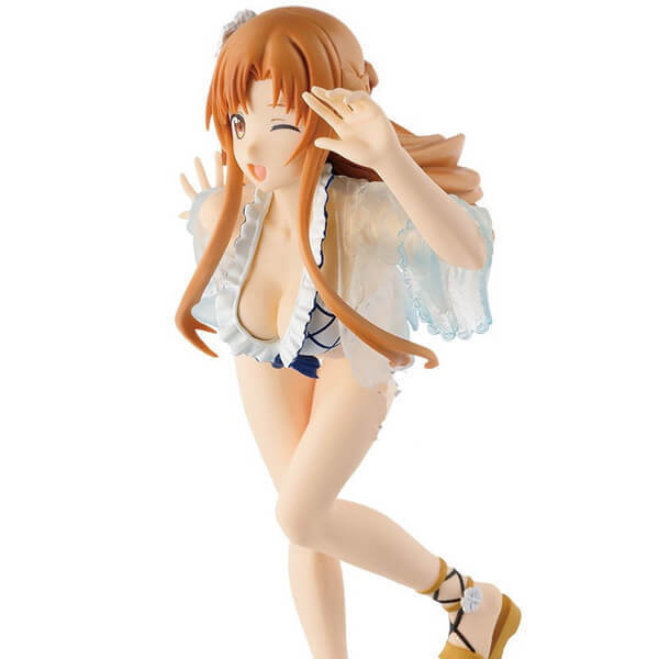 Japan Anime Sword Art Online Asuna PVC Sexy Swimsuit Figure 21cm