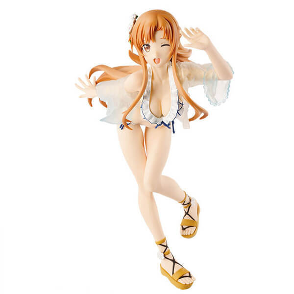 Japan Anime Sword Art Online Asuna PVC Sexy Swimsuit Figure 21cm