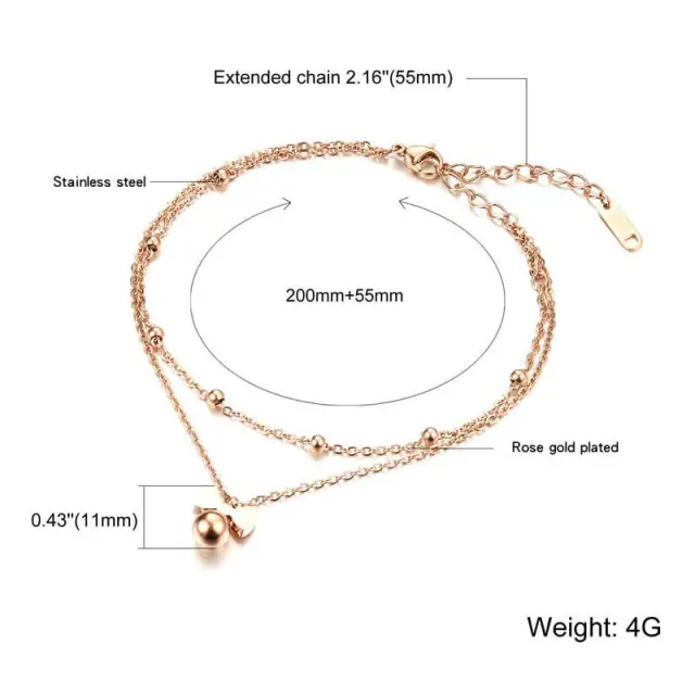 Women Anklets Butterfly Bow Girls Anklet Titanium Steel Rose Gold Anklet Accessories Girlfriend Birthday Gift Jewelry