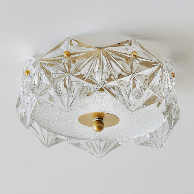 Crystal Ceiling Light LED Glass Ceiling Lights Fixture Flush Mount Crystal Mini Ceiling Light For Entrance Balcony Corridor Cloakroom D23cm/9 inches