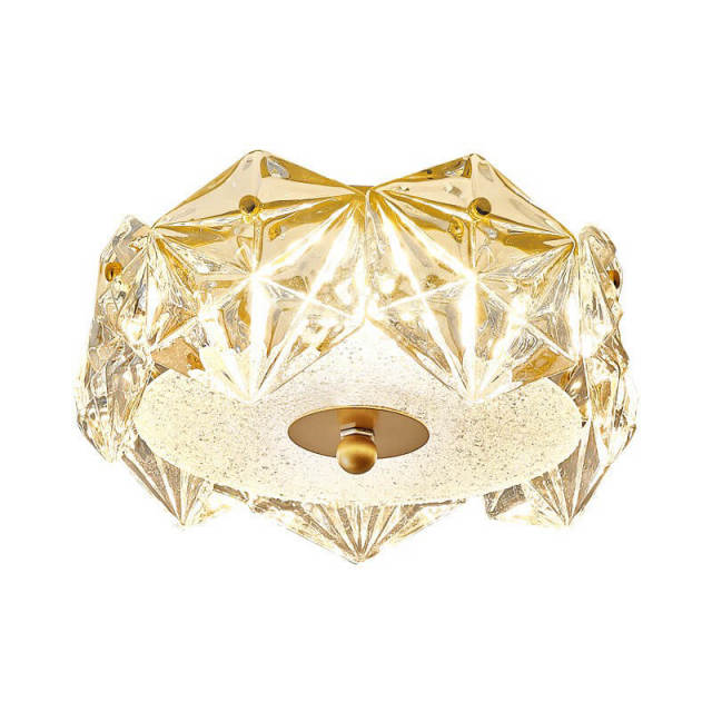 Crystal Ceiling Light LED Glass Ceiling Lights Fixture Flush Mount Crystal Mini Ceiling Light For Entrance Balcony Corridor Cloakroom D23cm/9 inches