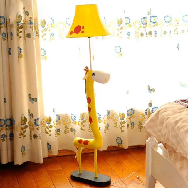 Cartoon Giraffe Kids Room Floor Lamps Cute Fabric Baby Room Floor Lamp Cute Children Bedroom Floor Light