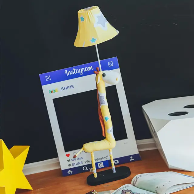 Cartoon Giraffe Kids Room Floor Lamps Cute Fabric Baby Room Floor Lamp Cute Children Bedroom Floor Light