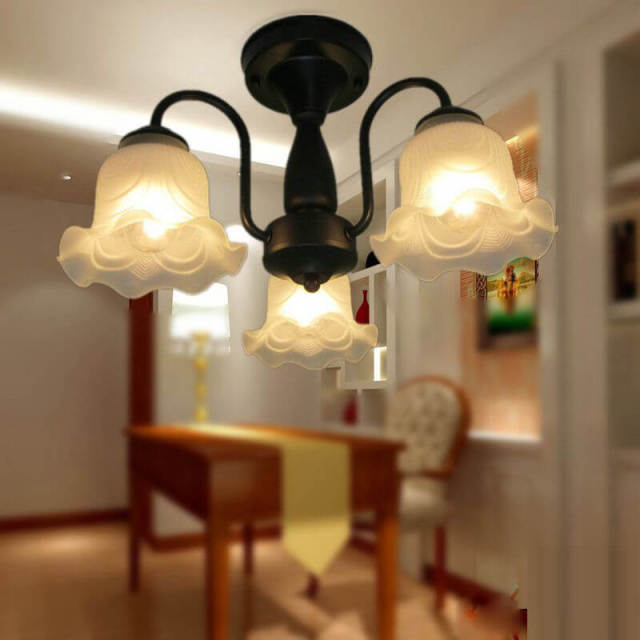 3 Lights European Bedroom Ceiling Lamp Vintage Study Room Ceiling Lights Little Living Room Lamp Fixtures