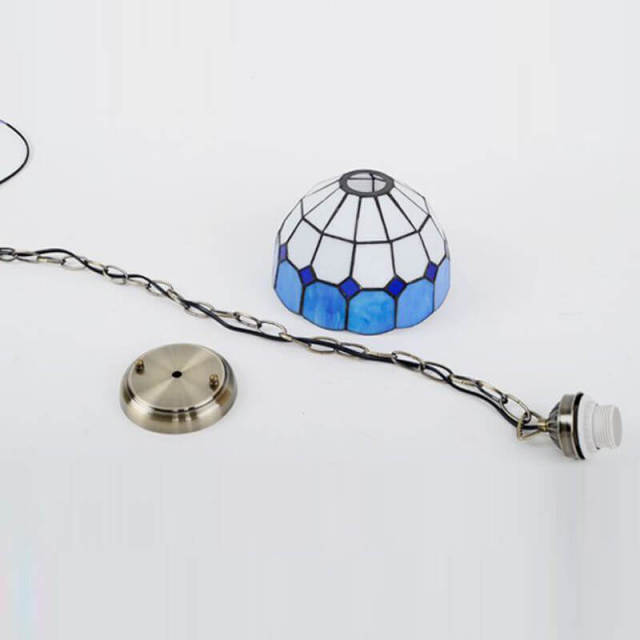 Mediterranean Blue Tiffany Dining Room Pendant Lamp Fashion Cafe Bar Pendant Lamps Balcony Hallway Hanging Light