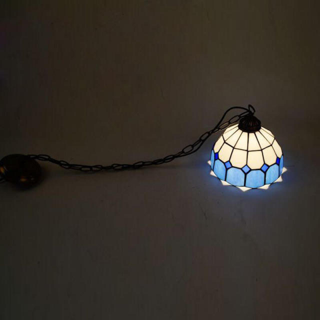 Mediterranean Blue Tiffany Dining Room Pendant Lamp Fashion Cafe Bar Pendant Lamps Balcony Hallway Hanging Light