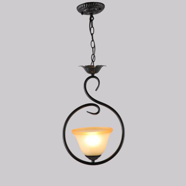 Vintage Iron Glass Dining Room Pendant Lights Fixtures Hallway Pendant Lamp Balcony Foyer Lights