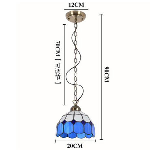 Mediterranean Blue Tiffany Dining Room Pendant Lamp Fashion Cafe Bar Pendant Lamps Balcony Hallway Hanging Light