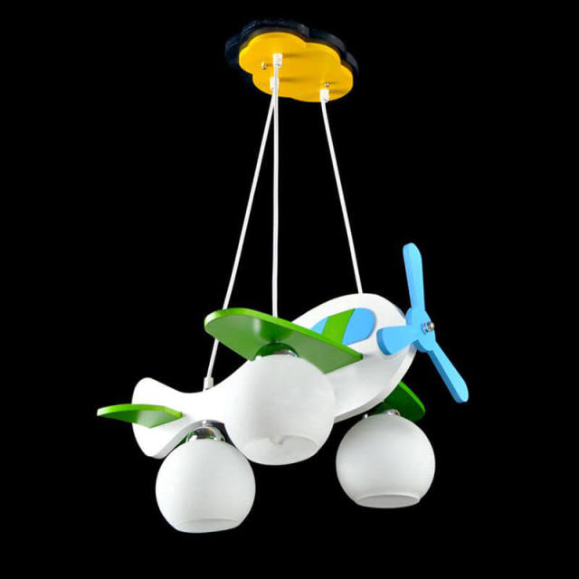 White Cartoon Airplane Kids Room Pendent Lighting Creative Bedroom Pendant Lamp Boys Room Pendent Light