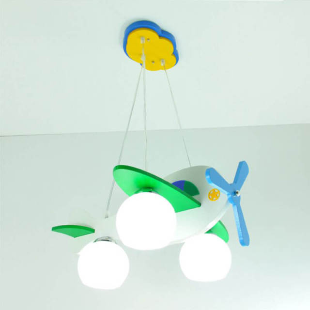 White Cartoon Airplane Kids Room Pendent Lighting Creative Bedroom Pendant Lamp Boys Room Pendent Light