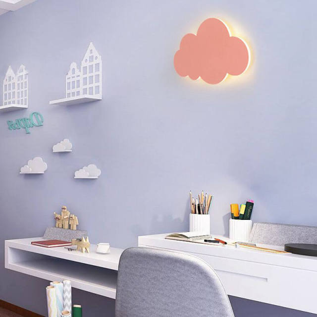 OOVOV Cartoon Iron Cloud LED Wall Lights Boys Room Girls Room Baby Room Cute Decoration Wall Lamp