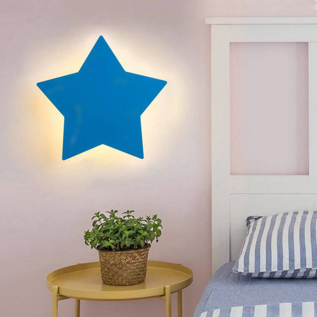 OOVOV Princess Room Multicolor Star Wall Lights Creative Baby Room Bedroom Hallway LED Wall Lamp