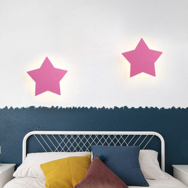 OOVOV Princess Room Multicolor Star Wall Lights Creative Baby Room Bedroom Hallway LED Wall Lamp