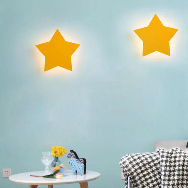 OOVOV Princess Room Multicolor Star Wall Lights Creative Baby Room Bedroom Hallway LED Wall Lamp