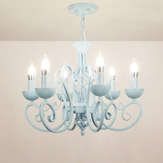 Mediterranean Tiffany Restaurant Princess Chandelier Vintage Living Room Hanging Light Lamp Bedroom Dining Room Drop Lamp