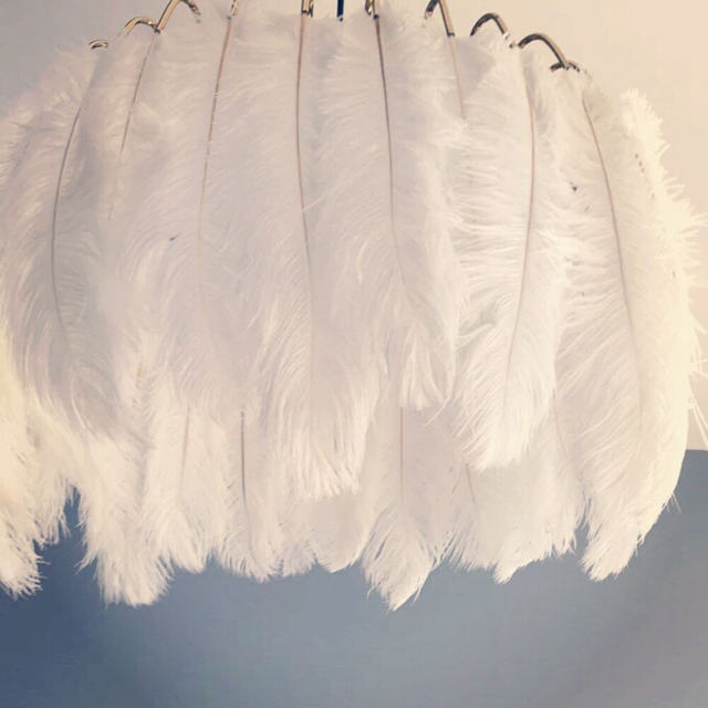 OOVOV Creative Feather Bedsides Wall Lights Princess Room Living Room Balcony Corridor Stairs Wall Lamp White Black