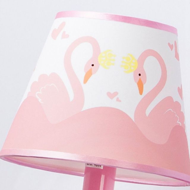 Pink Wall Light Cartoon Wall Sconces with Fabric Lampshade and Rope Switch