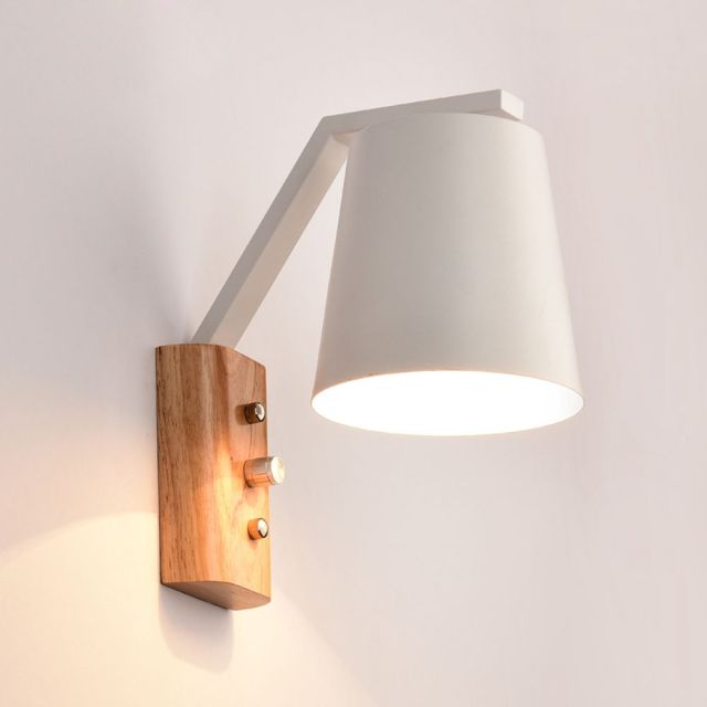 OOVOV Simple Wood Wall Lamp Wall Light Sconce for Restaurant Living Room Bathroom Mirror Headlights Bedside