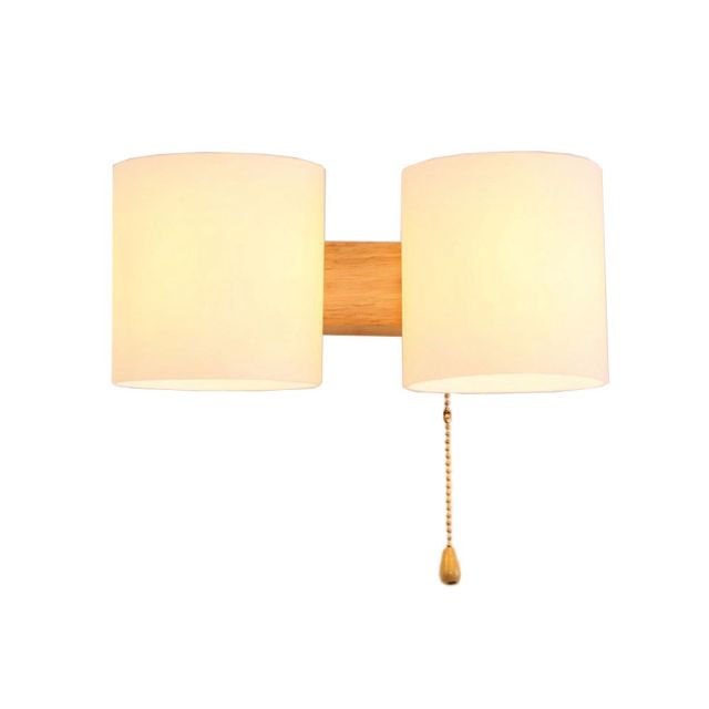 OOVOV Wood Wall Lamp Modern Bedroom Lighting Fixtures Wall Sconces Lamp with Glass Lamp Shade for Living Room Kitchen Hallway