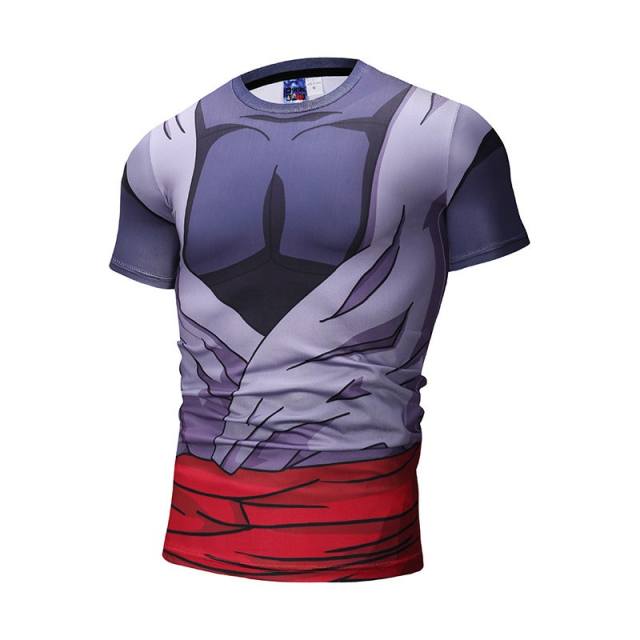 OOVOV 3D Muscle T-shirt,Short Sleeve T-Shirts 3D Novelty Print Dragon Ball Funny Graphic Tees