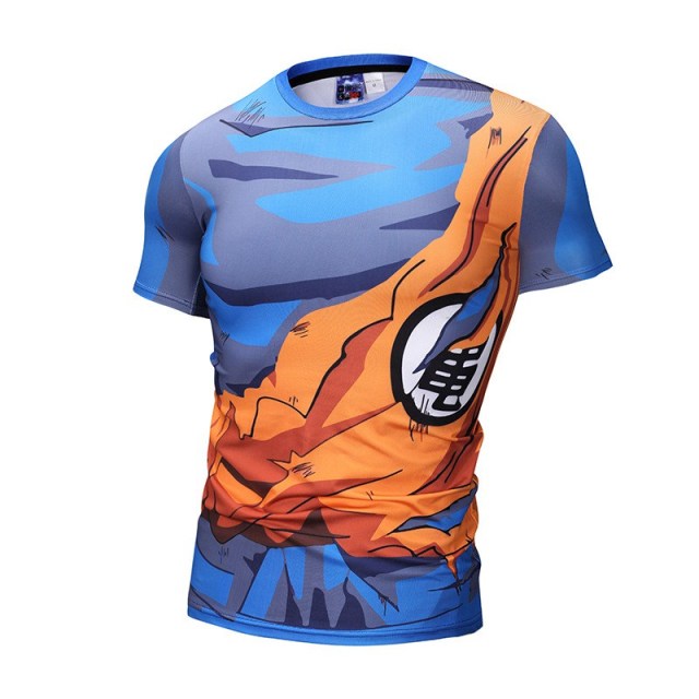 OOVOV 3D Muscle T-shirt,Short Sleeve T-Shirts 3D Novelty Print Dragon Ball Funny Graphic Tees