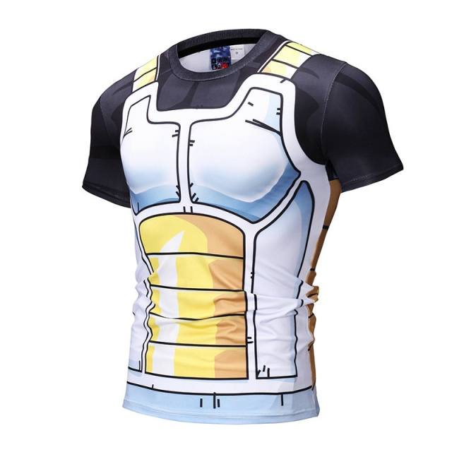 OOVOV 3D Muscle T-shirt,Short Sleeve T-Shirts 3D Novelty Print Dragon Ball Funny Graphic Tees