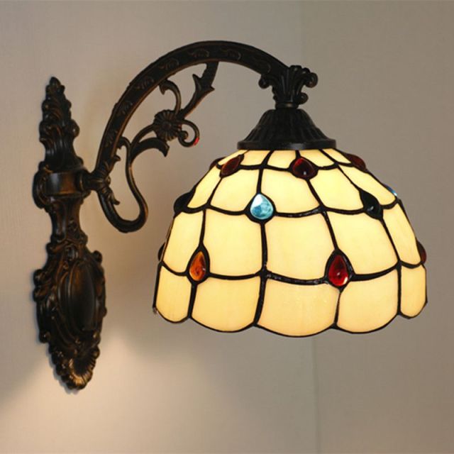 OOVOV 1 Light Tiffany Wall Sconces Wall Lamp Lights Fixture With Glass Lampshade for Corridor Hallway Bedroom Kitchen Living Room