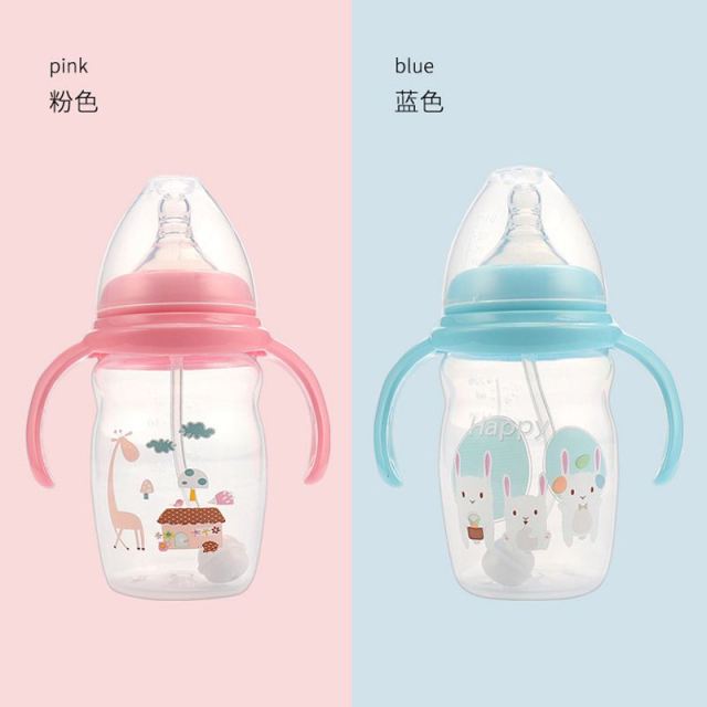 OOVOV Wide Bore PP Newborn Big Baby Bottle Suction Tube Anti Flatulence With Handle