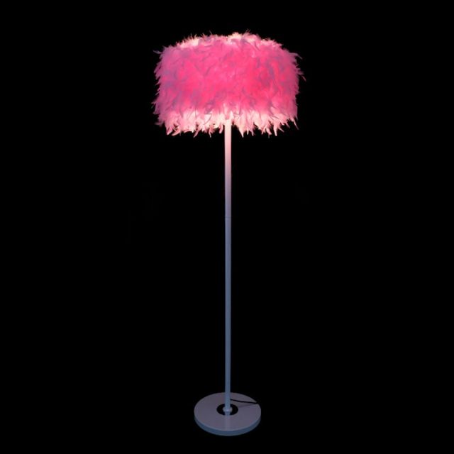 OOVOV Feather Floor Lamp Fashion Princess Room Bedroom Bedsides Floor Lighting Fixtures Living Room Floor Lights