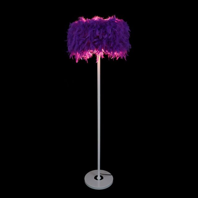 OOVOV Feather Floor Lamp Fashion Princess Room Bedroom Bedsides Floor Lighting Fixtures Living Room Floor Lights