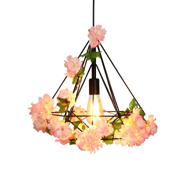 OOVOV Simulation Plant Flowers Pendant Light Entrance Hallway Balcony Pendant Lights Dining Room Pendant Lamp Lighting