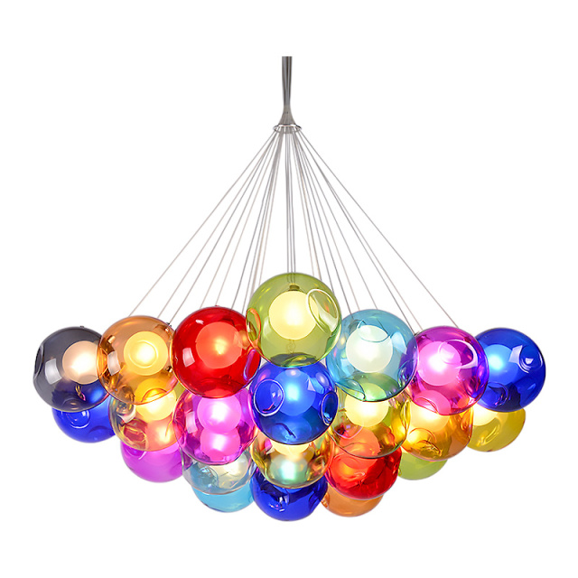 Nordic Colorful Bubble Glass Pendant Lights Adjustable Dining Room Glass Soapsuds Ceiling Pendant Light Soap Bubble Party Bar Bedroom Art Deco Luminai