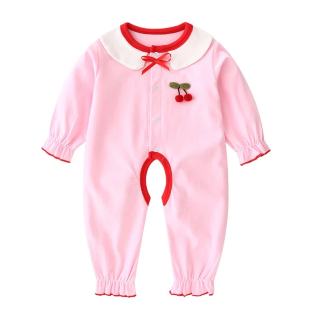 OOVOV Baby Girl Jumpsuit Cute Cotton Romper Baby and Toddler Long Sleeve Bodysuits Spring and Autumn Sleep and Play Clothes