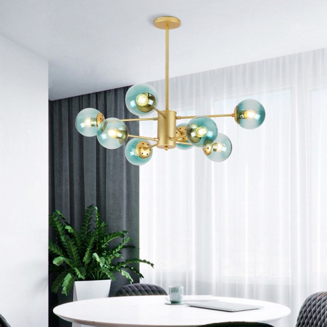 OOVOV Living Room Chandelier Glass Ball Pendant Light Modern Style Ceiling Lights Fixture for Bedroom Restaurant Store