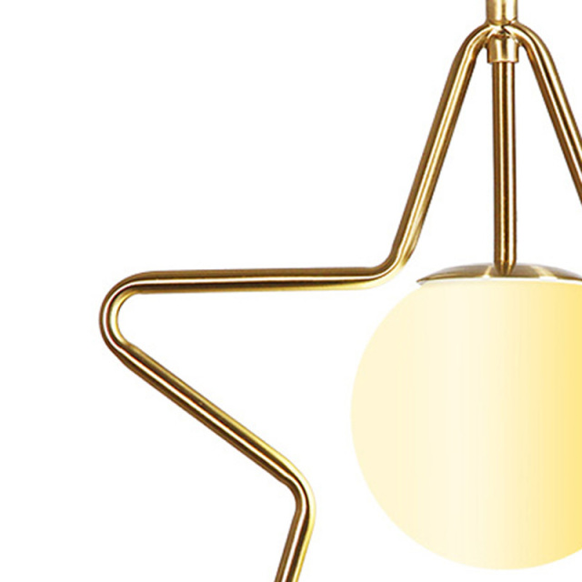 OOVOV Gold Iron Hanging Lamp Simple Star Round Home Chandeliers For Restaurant Balcony Entrance Corridor