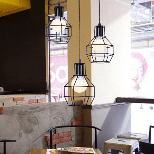 OOVOV Loft Retro Stairs Pendant Lamp Black Iron Industrial Style Restaurant Bar Cafe Duplex Stair Staircase Long Pendant Light