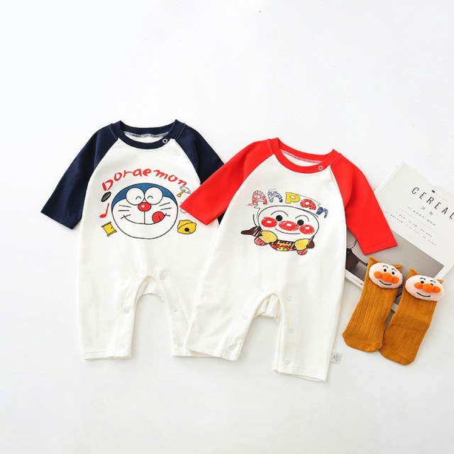 OOVOV Baby Romper Jumpsuit Cotton Unisex Baby Boys Pajamas Girls Cartoon One-Piece Coverall Spring Autumn Long Sleeve