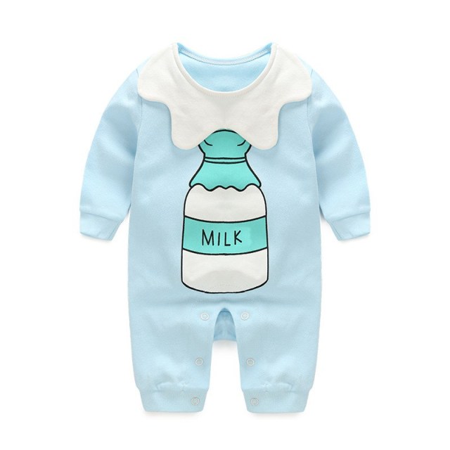 OOVOV Baby Jumpsuit,Spring Autumn Long Sleeve Cotton Unisex Pajamas Cartoon Newborn One-Piece Coverall