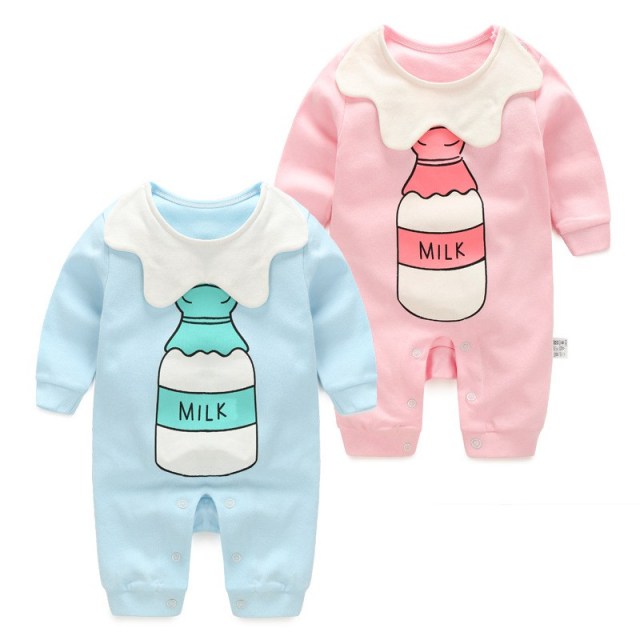 OOVOV Baby Jumpsuit,Spring Autumn Long Sleeve Cotton Unisex Pajamas Cartoon Newborn One-Piece Coverall