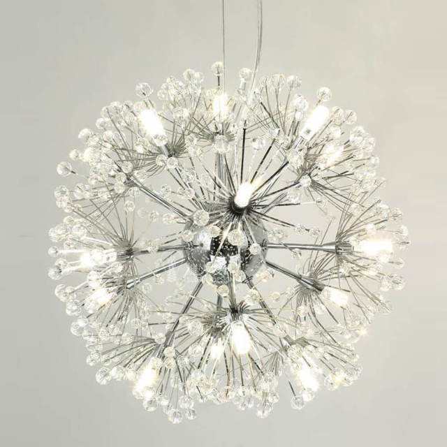 OOVOV Crystal Dandelion Pendant Lighting 20 inche Crystal Ceiling Pendant Lights Fixture For Dining Room Bedroom Stairs Living Rroom