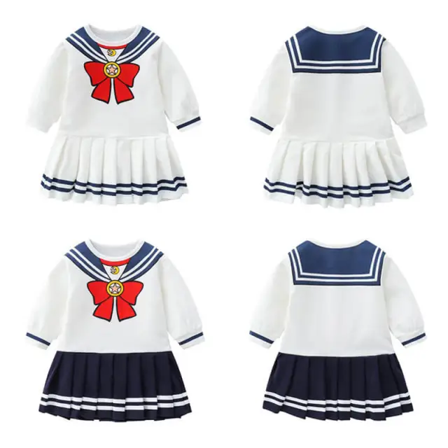 OOVOV Toddler Baby Girl Long Sleeve Dress One Piece Sailor Moon Spring Clothes