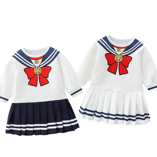 OOVOV Toddler Baby Girl Long Sleeve Dress One Piece Sailor Moon Spring Clothes
