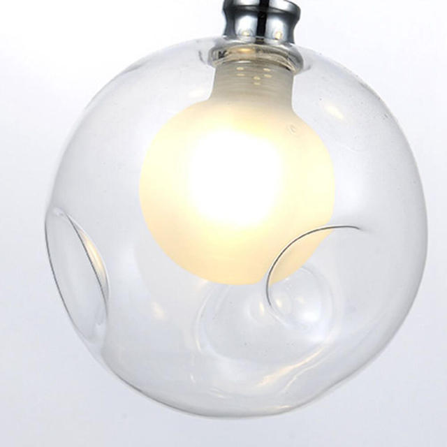 OOVOV Modern Bubble Ball Glass Restaurant Pendant Lights Cafe Bar Stairs Pendant Lamp Round Top Oblong top G9 LED