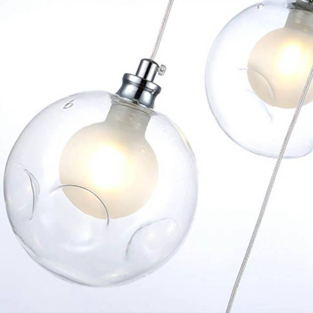 OOVOV Modern Bubble Ball Glass Restaurant Pendant Lights Cafe Bar Stairs Pendant Lamp Round Top Oblong top G9 LED