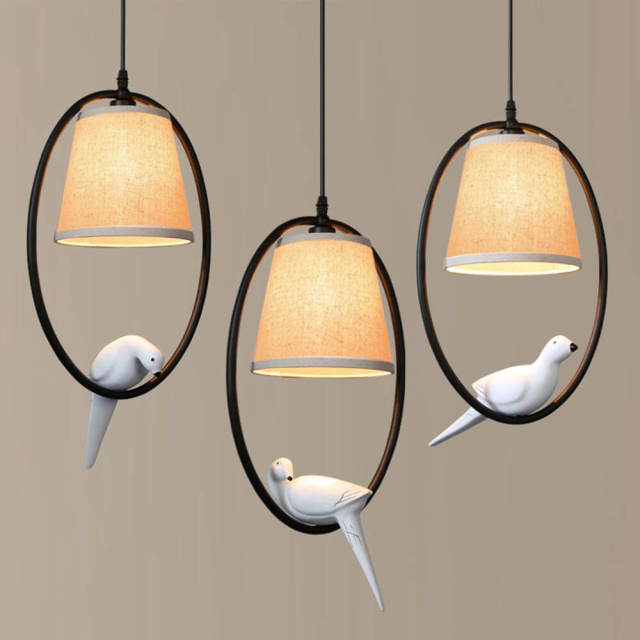 OOVOV American Village Birds Restaurant Pendant Lamp Dining Room Cafe Bar Kitchen Meals Lights Pendant Light Oblong Top